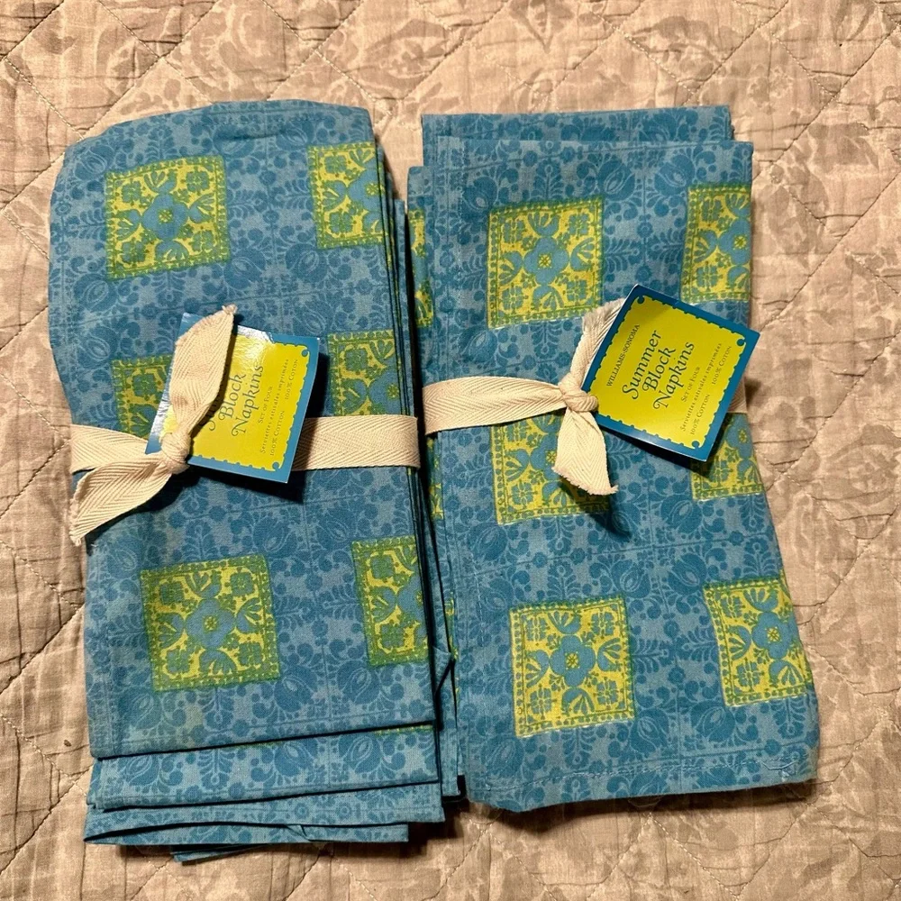 2 Sets Williams-Sonoma Summer Block Napkins